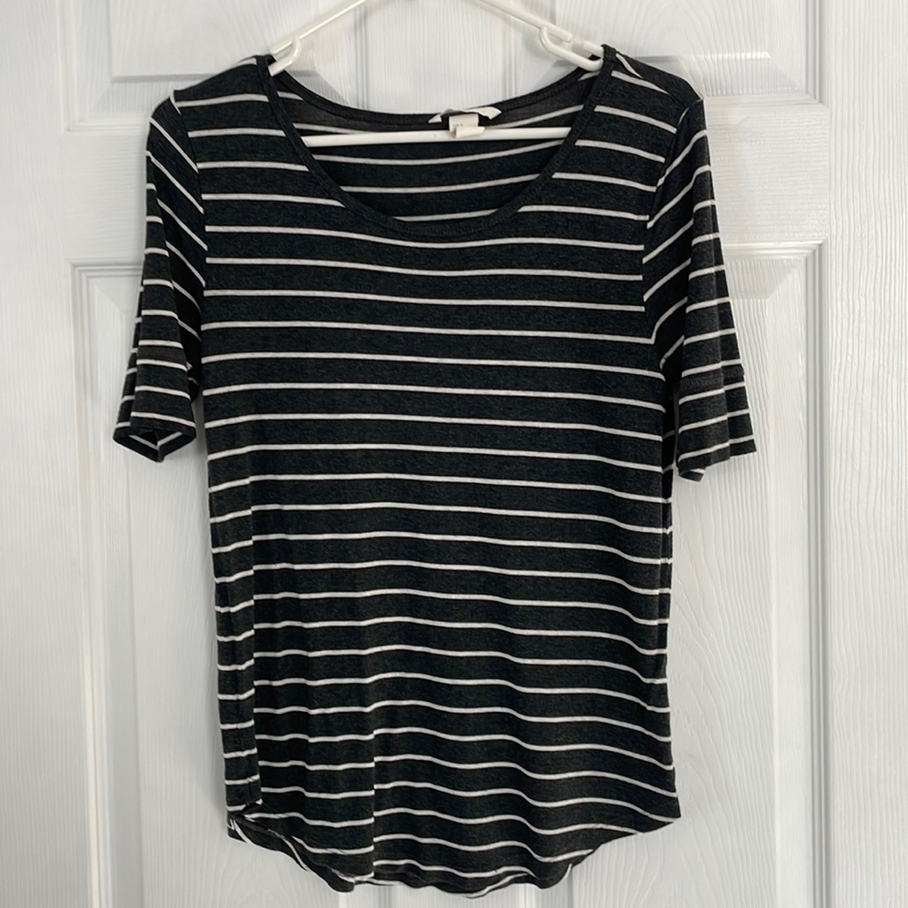 H&M small grey with white stripes soft shirt